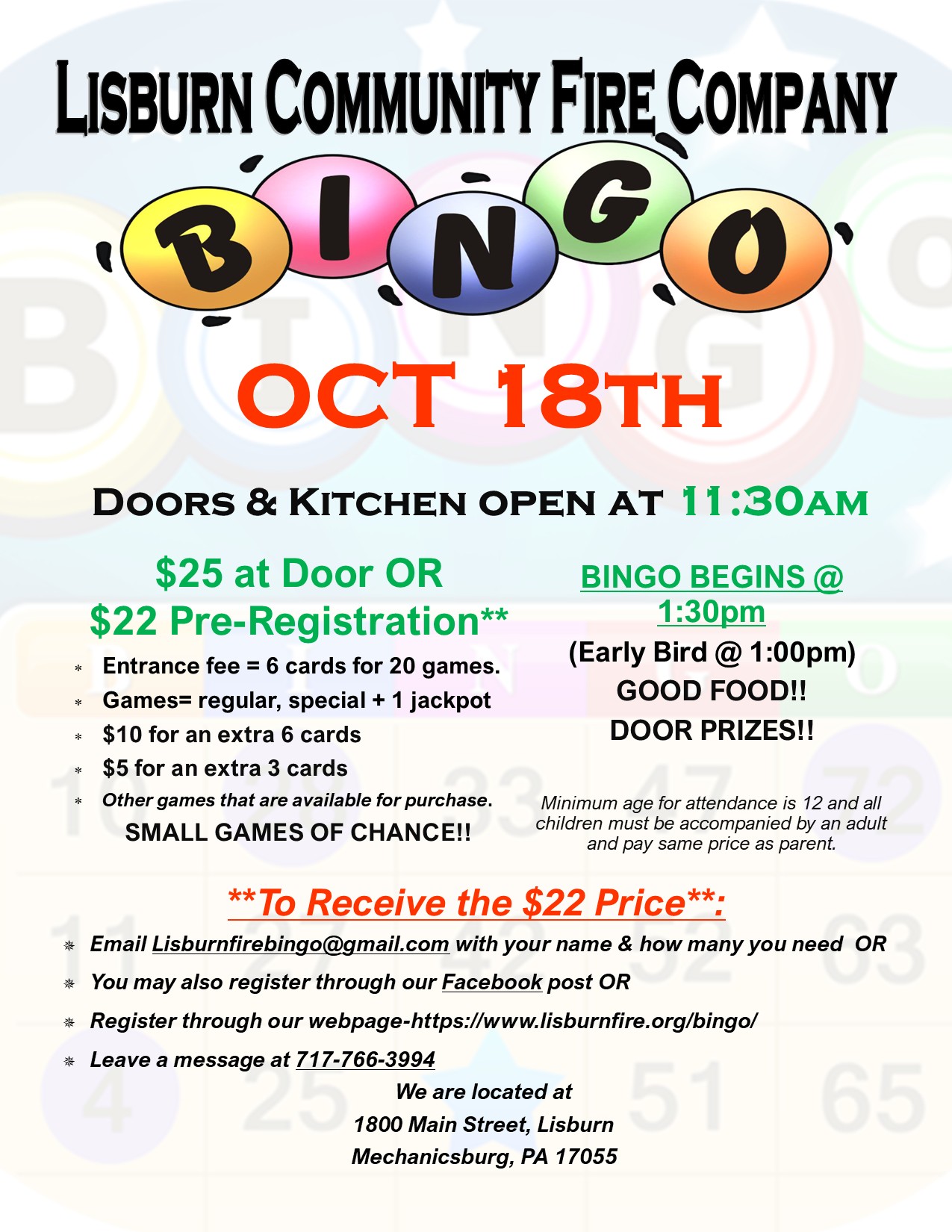 2026 FALL BINGO